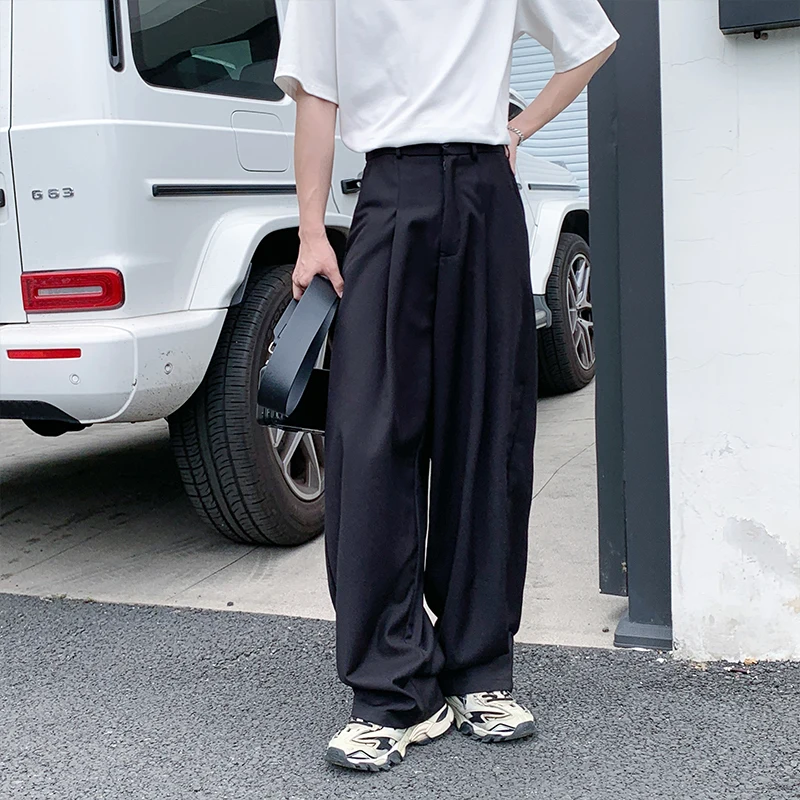 Oversized Black Suit Pants Men Fashion Social Mens Dress Pants Korean Loose Wide Leg Pants Mens Office Formal Trousers M-3XL