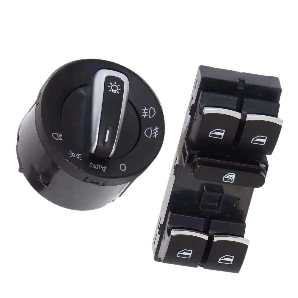 For VW Passat B6 Tiguan Golf Jetta MK5 MK6 Tiguan Jetta MK5 OEM Chrome Master Window Switch & Side Mirror Fold Control Buttons