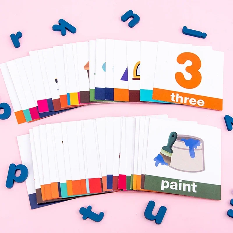 @@Giocattolo in legno per bambini, abbinamento di lettere, Famiglia di parole ortografiche, Gioco da tavolo puzzle con alfabeto giocattolo Montessori per la prima educazione del bambino? ?