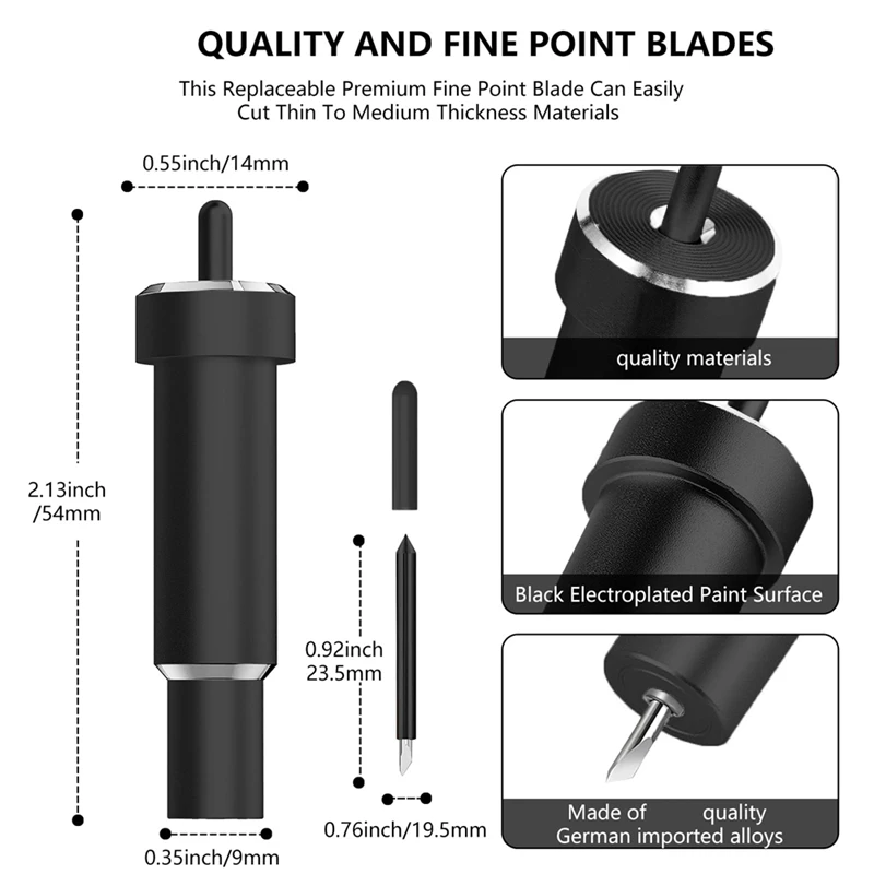 Diepsnijgereedschap Onderzoek Luchtmessen Voor Cricut Maker 3/Maker/Explore 3/Air 2/Air/One/Venture,60 ° Diep Puntblad En Behuizing