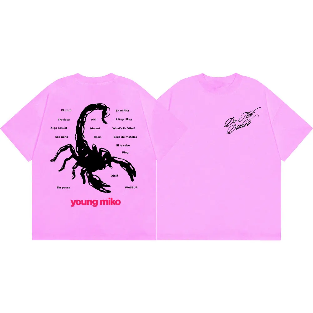 Rapper Young Miko Album-Print T-Shirt Mode Hip-Hop Kurzarm Sommer T-Shirts Herren Damen Lässig Locker 100% Baumwolle T-Shirts – Detail 5