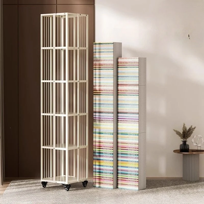 Rotating Shelf Middle and Primary School Reading Shelf Student Floor Simple Roller Multi-layer Bookshelf