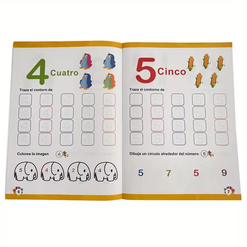 Spanish Children's Math Workbook Learning Matemáticas - Numbers Handwriting & Addition/Subtraction Children's Puzzle Books