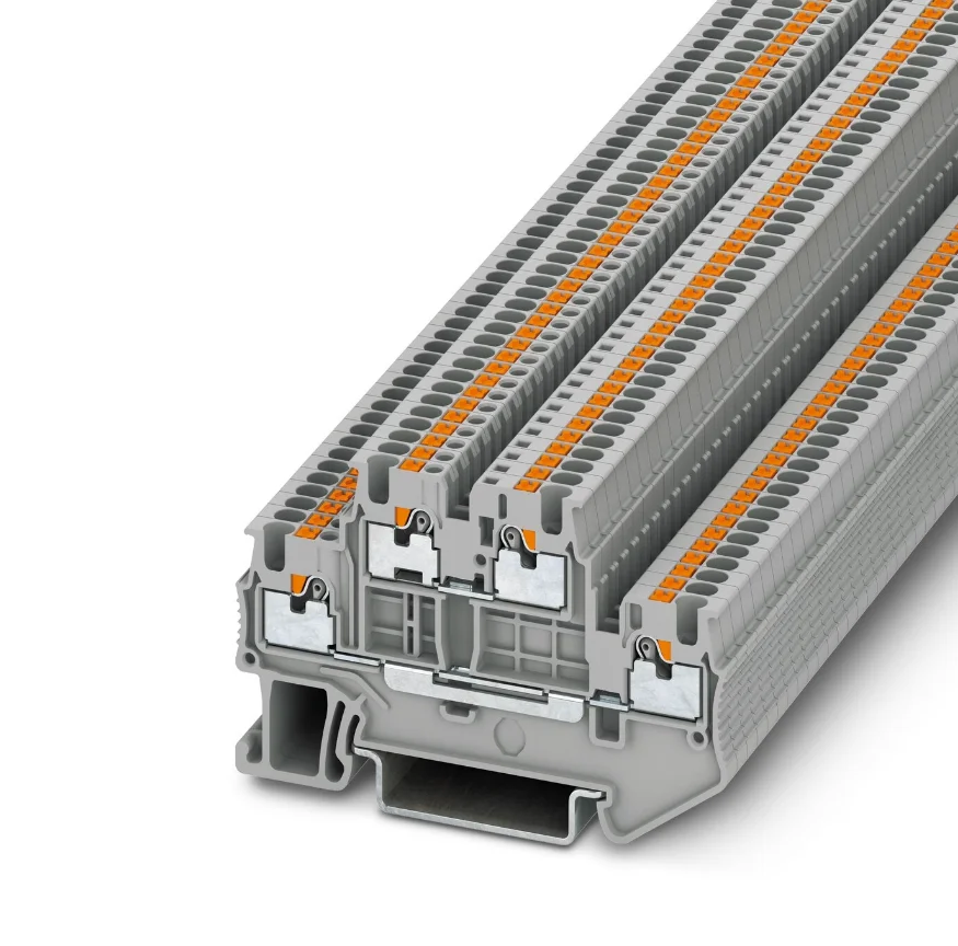 

3208511- PTTB 1.5/S Inline spring connection Double layer terminal