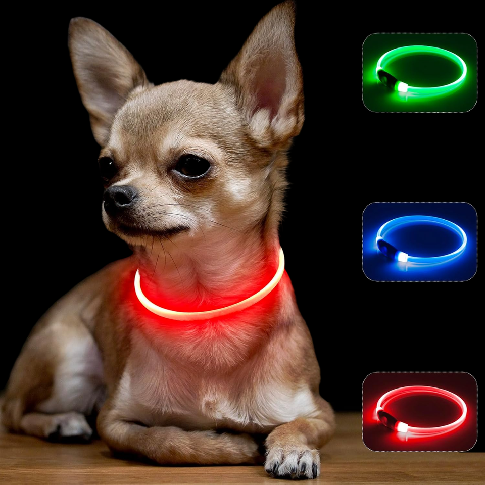  Dog Light Up Collar LED Collar Light Up Cat Collar USB Rechargeable Collar Christmas Decoration Pet Collar Pet Christmas Gifts