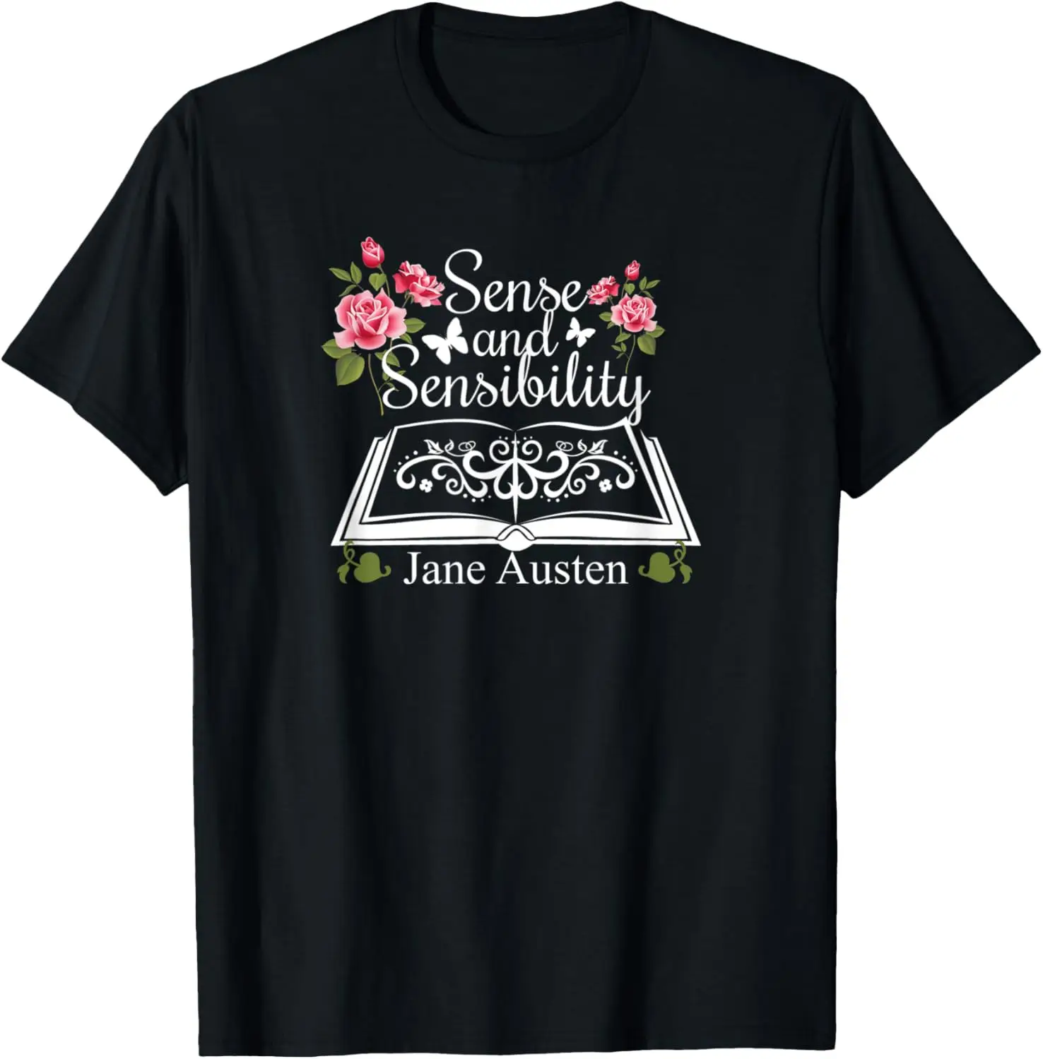 Jane Austen Sense and Sensibility Romantic Novel Book Club T-Shirt