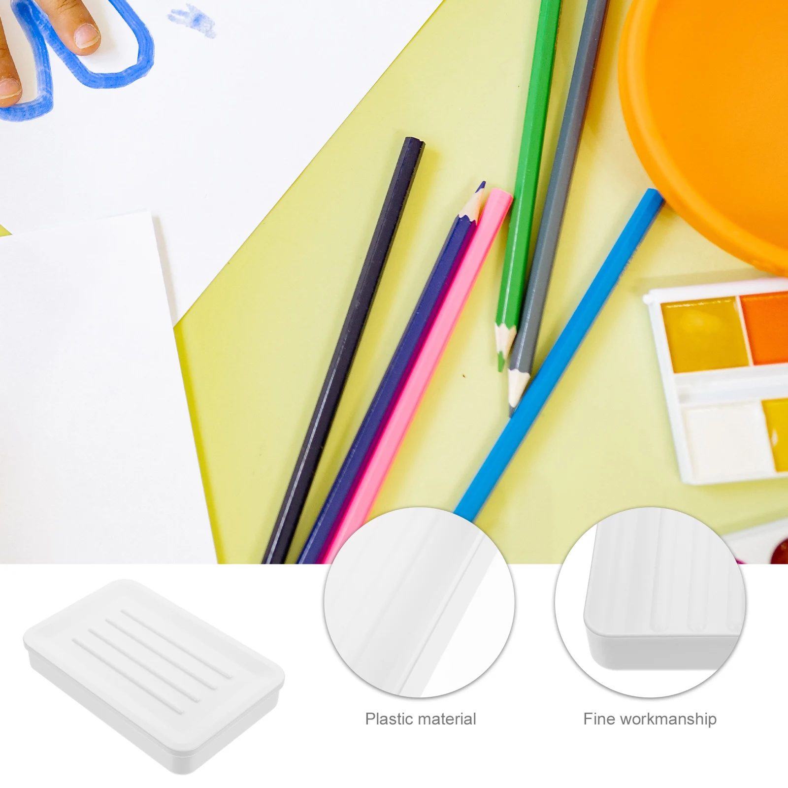 

Multifunctional Plastic Pencil Box ABS Material Portable Stationery ganizer Lid Pen Case School Office Home Storage