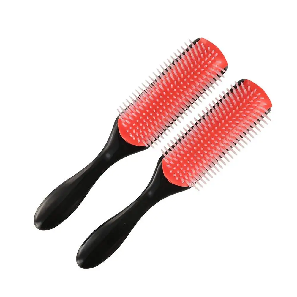 9-Rows Detangling Hair Brush Scalp Massager Hairdressing Straight Curly Wet Hair Comb Durable Fluffy Hair Hairbrush