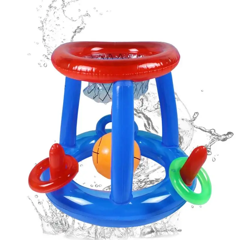 Inflatable Basketball Hoop For Pool Inflatable Pool Basketball Stand Floating Pool Basketball Outdoor Water Game Summer Party To