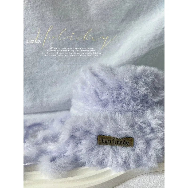80g Blue Faux Fur Yarn Hair Mohair Wool Cashmere for Hand Knitting Crochet Sweater Thread Baby Clothes Scarf Fluffy Mink Yarn