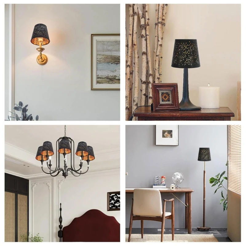 3Pcs Clip on Chandelier Shades Bells Lamp Covers Elegant Lampshade Fabric Lamp Shades Suitable for Home Decors