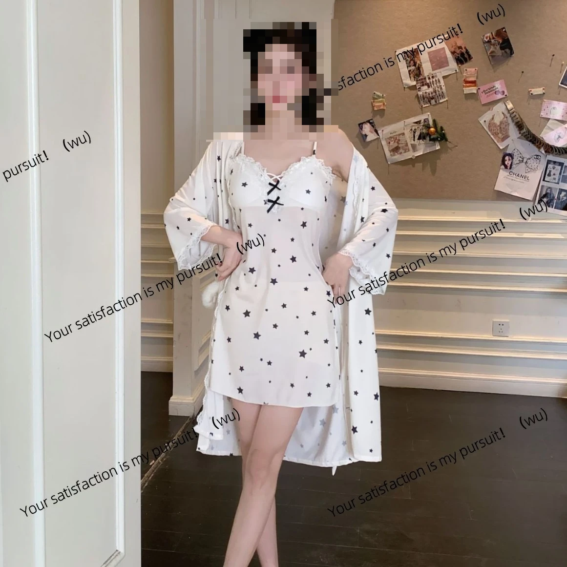 Spring and summer Japanese sweet suspender nightgown women's sexy thin suspender ice silk nightdress pure desire style nightgown
