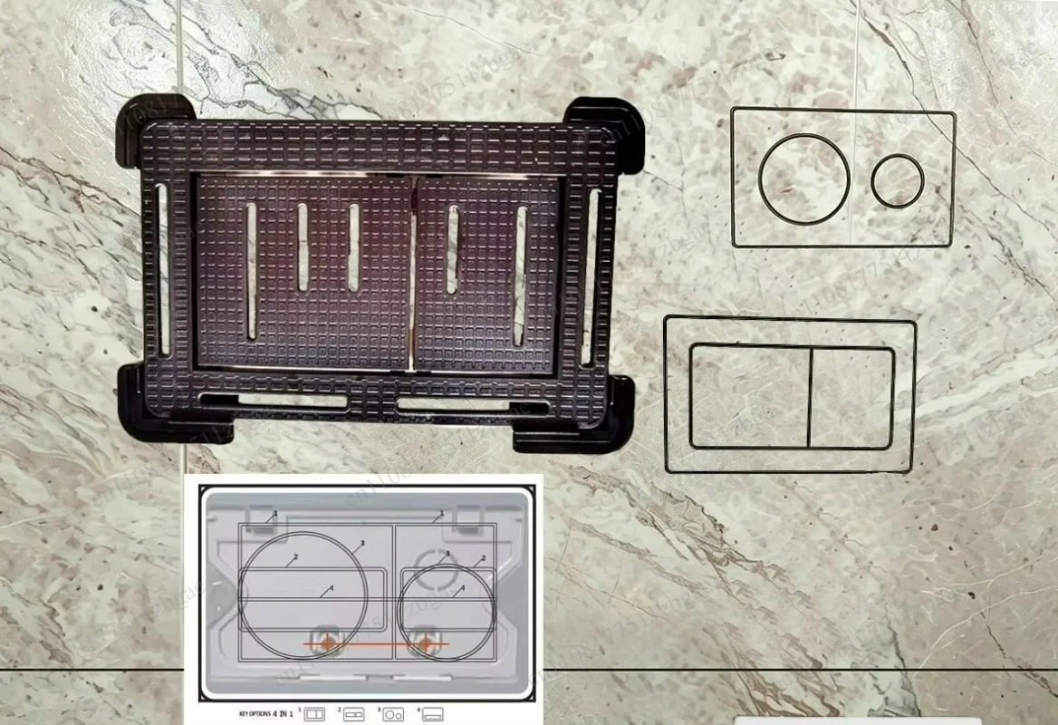 Panneau d'insertion de carrelage pour réservoir caché pneumatique, couvercle intégré encastré pour réservoir de toilettes mural