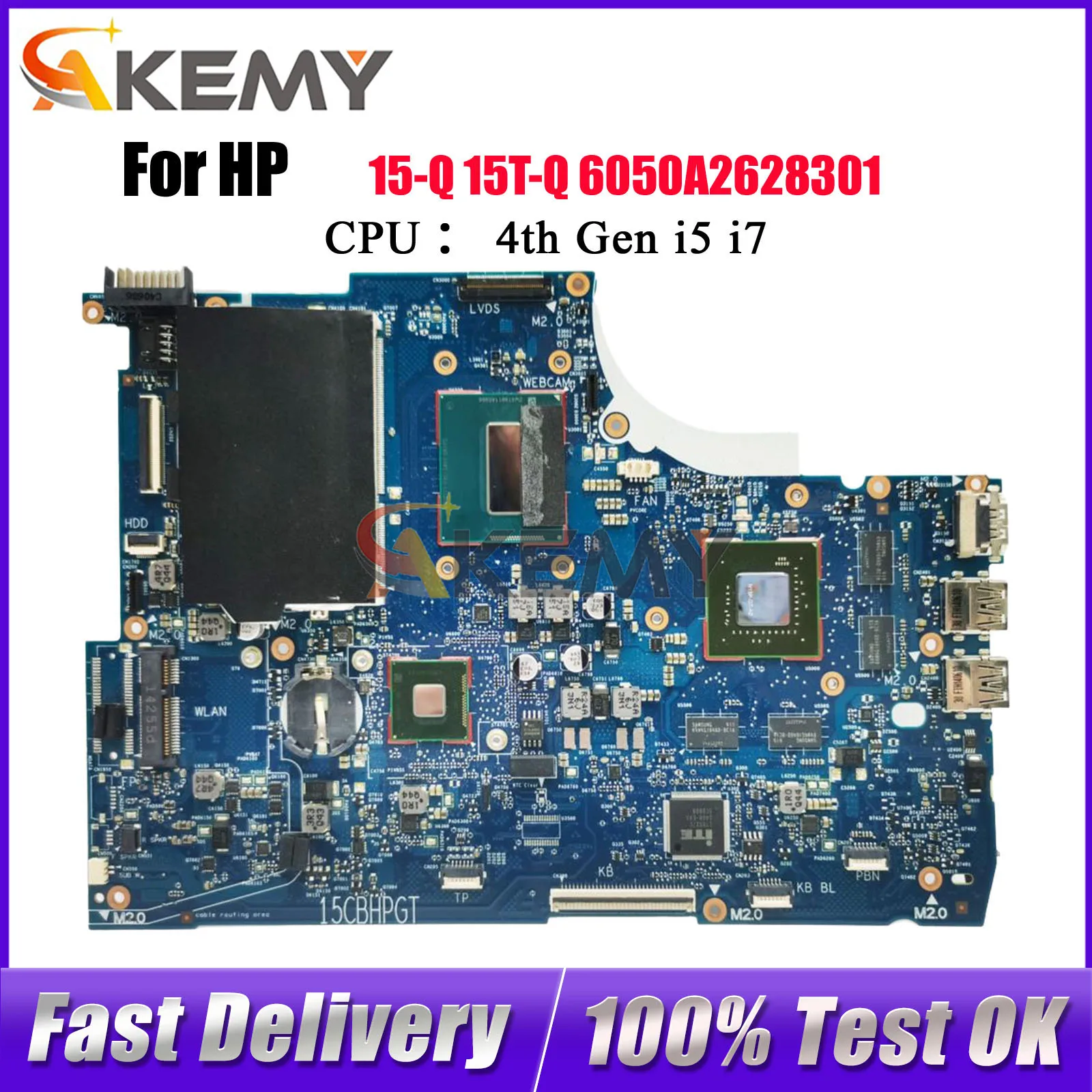 

6050A2628301 для ноутбука HP Envy 15 15-Q 15T-Q, материнская плата 765736-501 765736-001 i7-4712HQ GTX850M, 4 ГБ графического процессора DDR3L