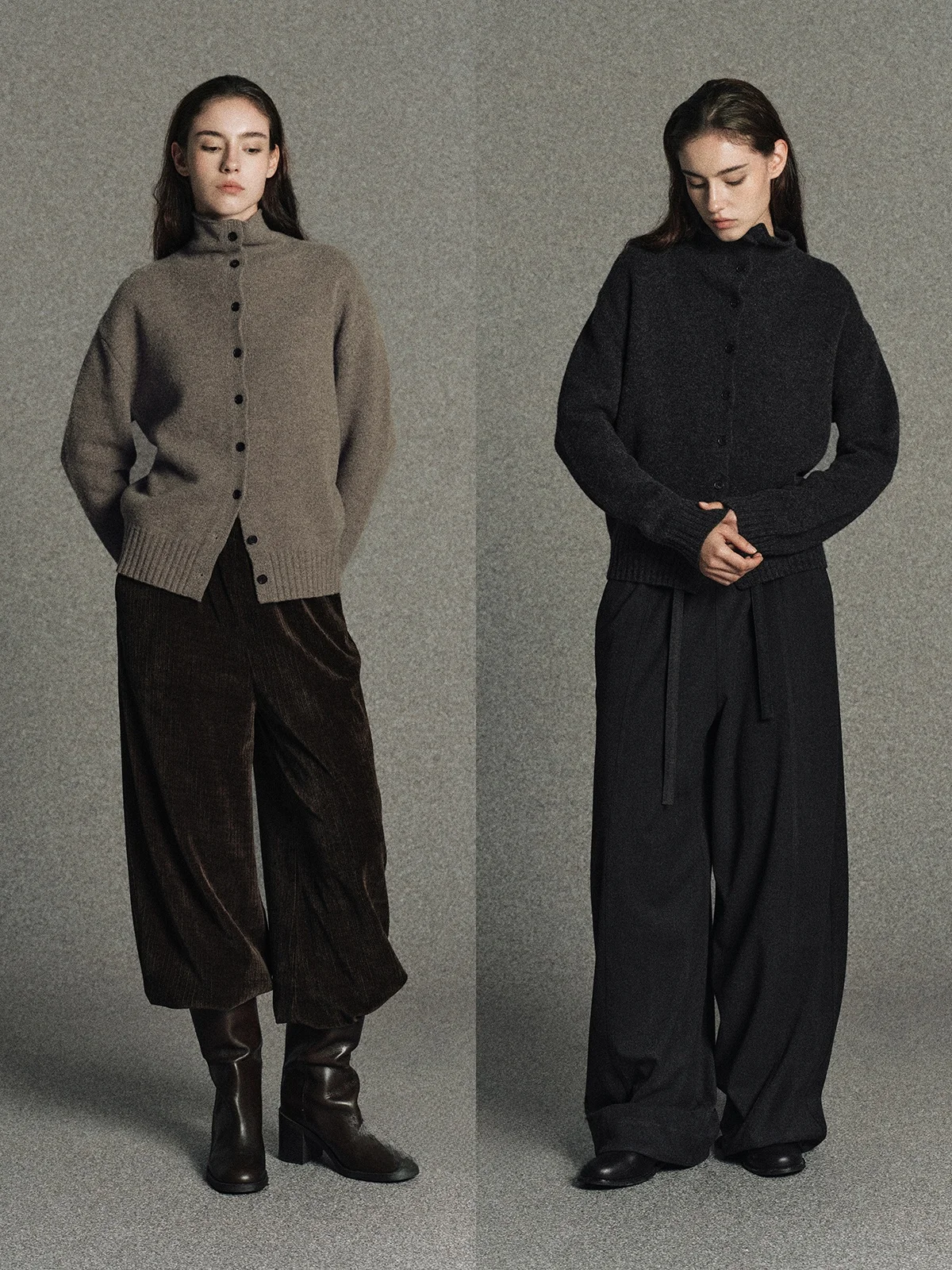 

Guoe Lazy Aosphere Knitted Sweater 26-Plies Camere Stand-Collar Long-Sve Women's Warm Faionable Inner-Wear Top