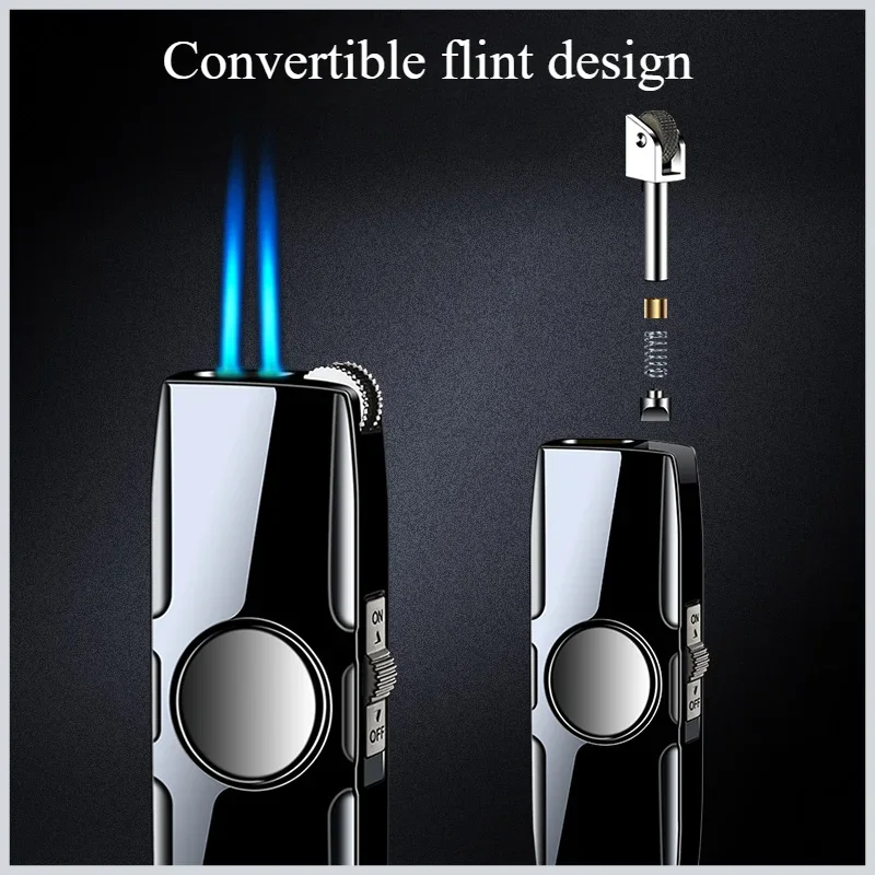 Outdoor Windproof Lighter Gas Lighter Smoking Accessorie for Men\'s Gifts Creative Fingertip Gyroscope Metal Cigarette Lighters