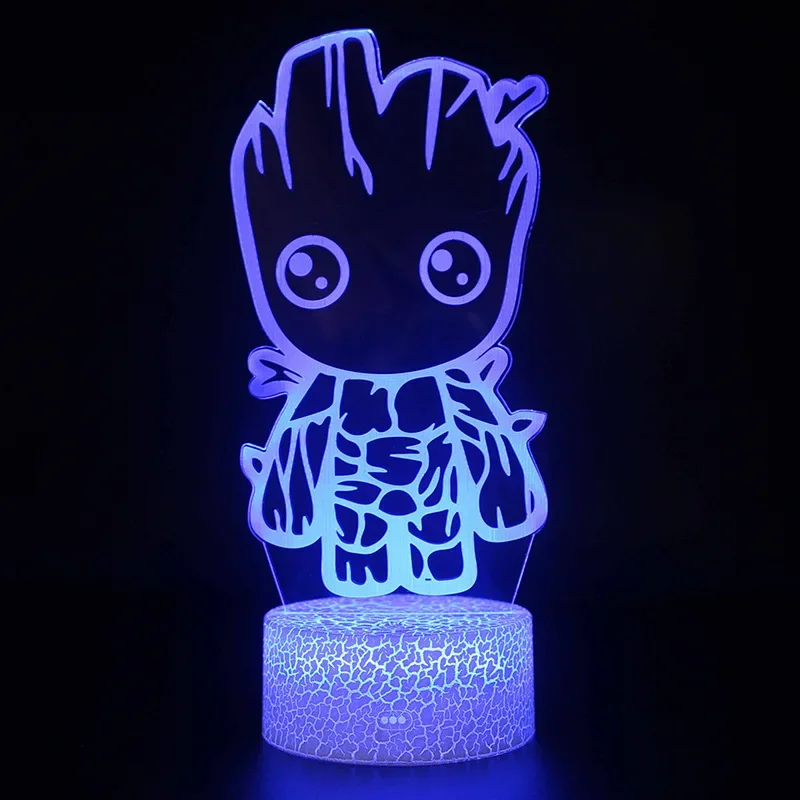 Cartoon 3D Night Light Treeman Series Ornaments Figure USB Touch Desk Lamp Remote Control Room Decoration Night Light Gifts