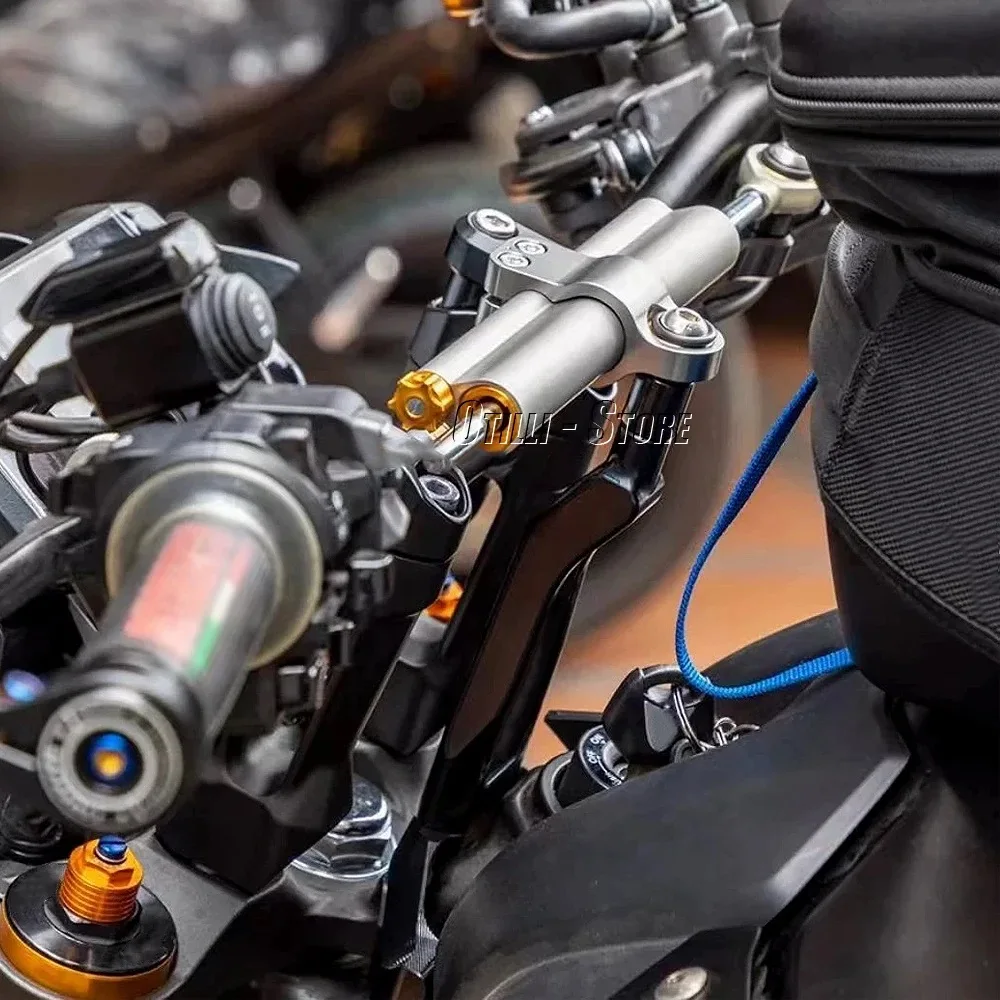 New MT09 Motorcycle Steering Damper Bracket Stabilizer Support For YAMAHA MT09 SP 2024 2025 Speed Wobble Safety Accessories
