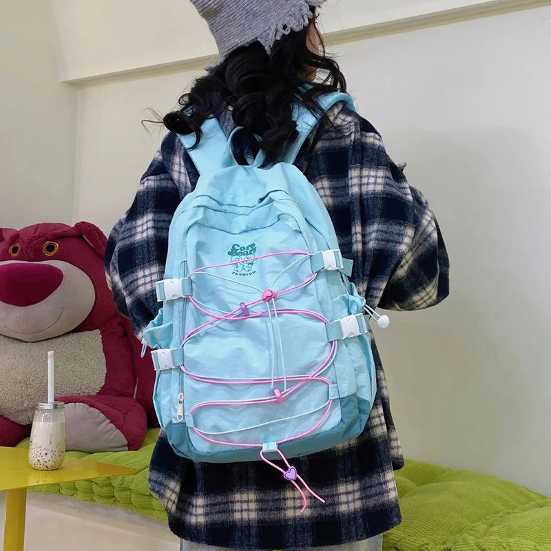 حقائب ظهر نسائية من النايلون من Leftside 2025 جديدة في حقيبة ظهر صيفية عصرية للمراهقين ​ ​   حقيبة مدرسية للبنات حقيبة ظهر لطيفة للسفر