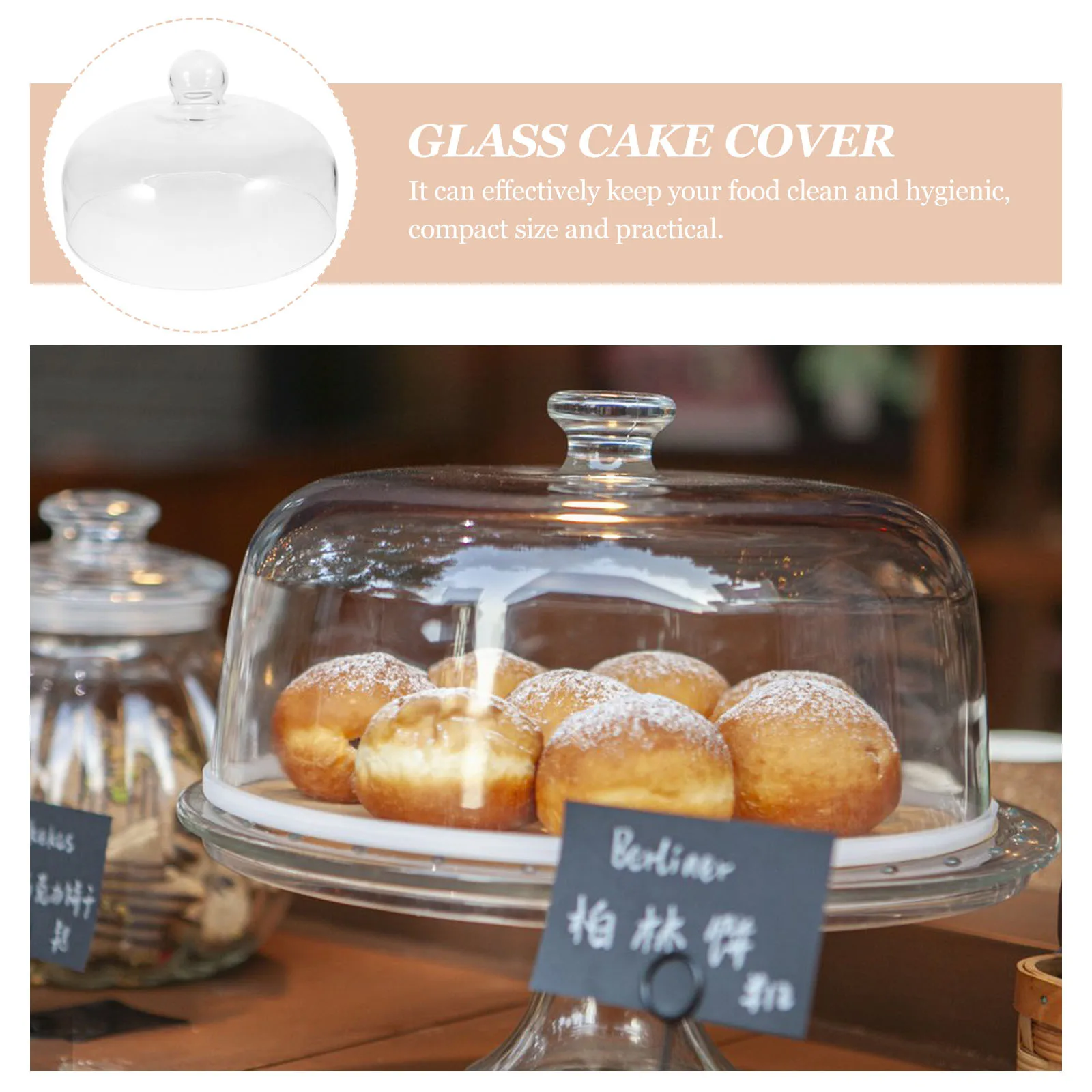 

Прозрачная стеклянная крышка для торта, практичный пищевой купол, защита от насекомых, инструмент для демонстрации дня рождения, банкета, закусок
