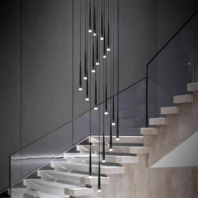 Modern Stair chandelier Nordic light luxury simple Ceiling lamps hanging light led chandeliers for the living room indoor light