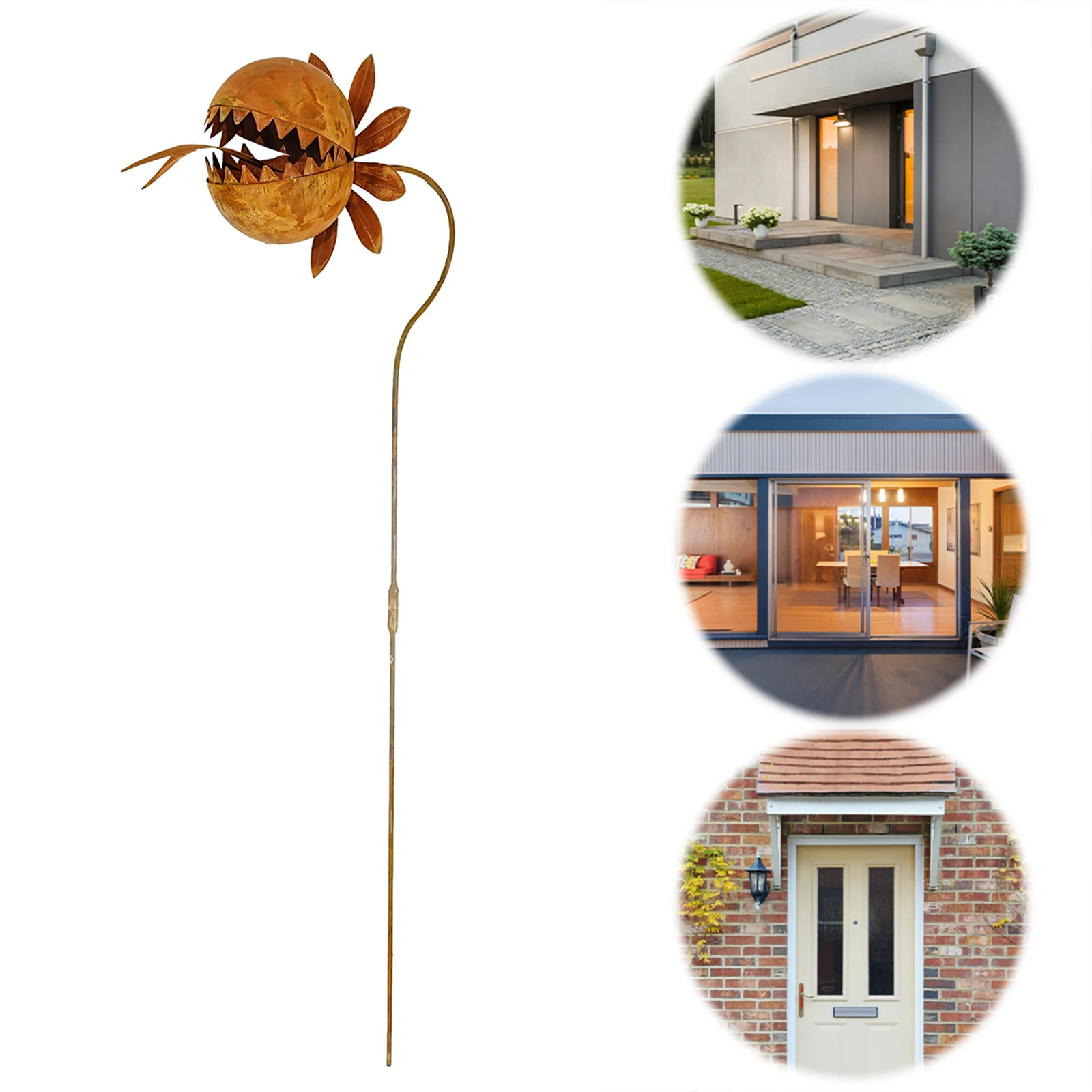 Whimsical Metal Carnivorous Plant Garden Stake Weather Venus Flytrap Yard Art Decor Non-Fading for Lawn&Patio&Yard