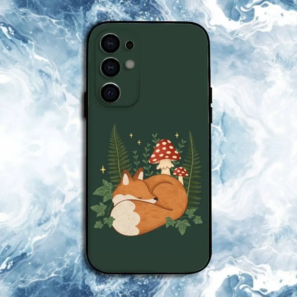 حافظة هاتف على شكل ثعلب حيواني لطيف لهاتف سامسونج S25، S24، S23، S22، S21، S20، Plus، Fe، Lite، غطاء أسود آخر