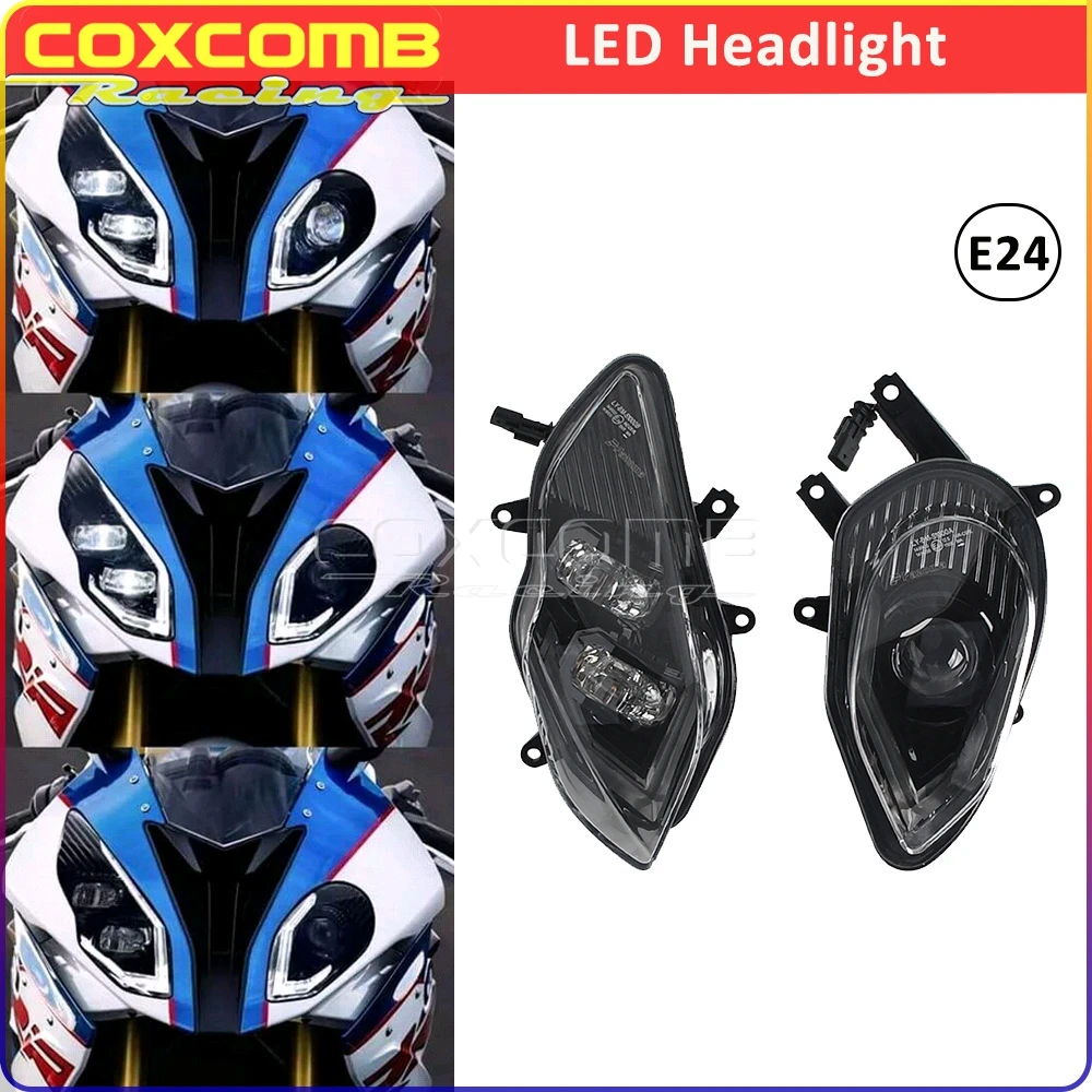 

E24 Motorcycle Headlamp PC LED Hedalight Motorcycle Front Head Lamp Halo Ring Daytime Running Light DRL For BMW S1000RR 2015-18
