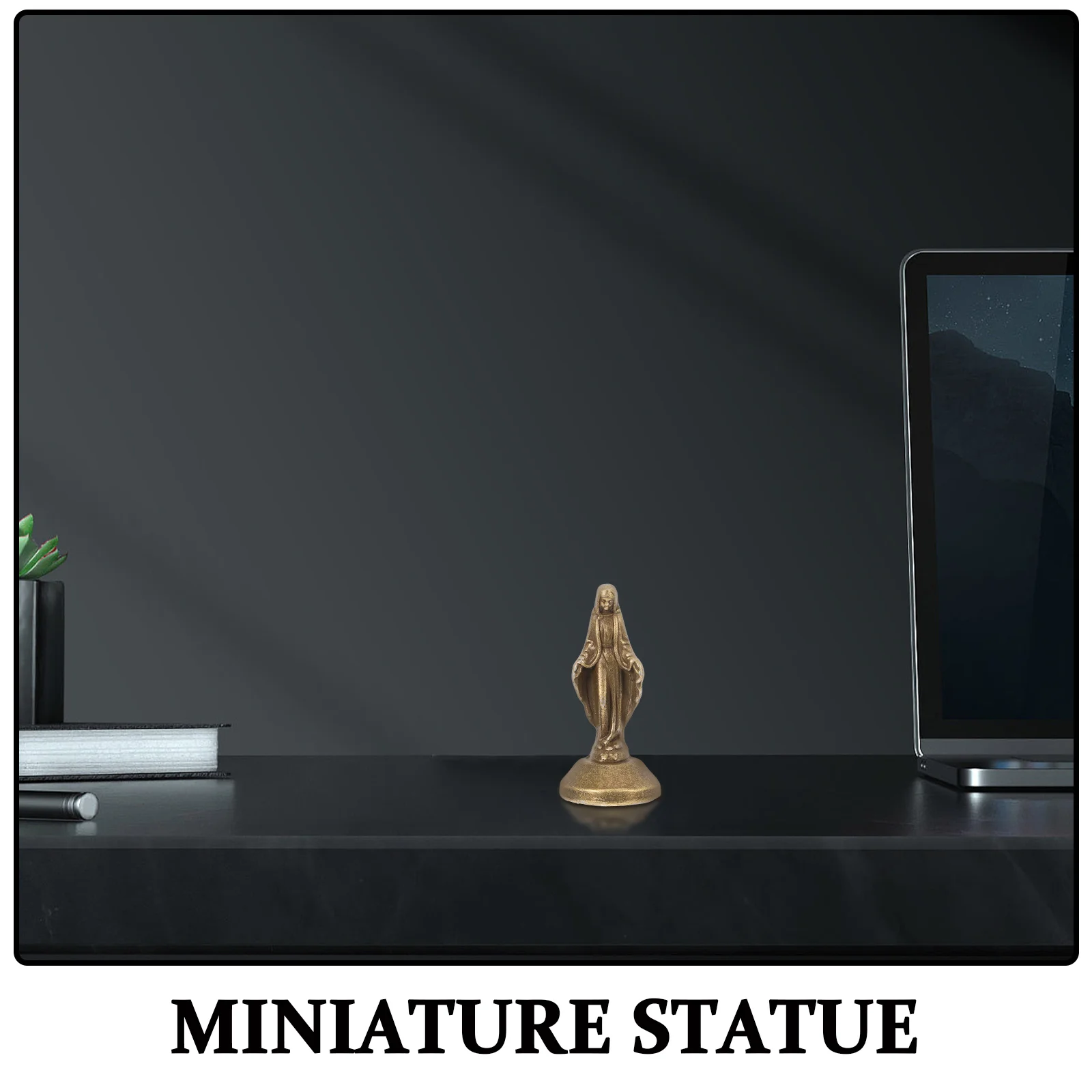 

2Pcs Mini Brass Virgin Mary Statue Small Religious Sculpture Catholic Altar Home Prayer Decoration Small Holy Lady Statue