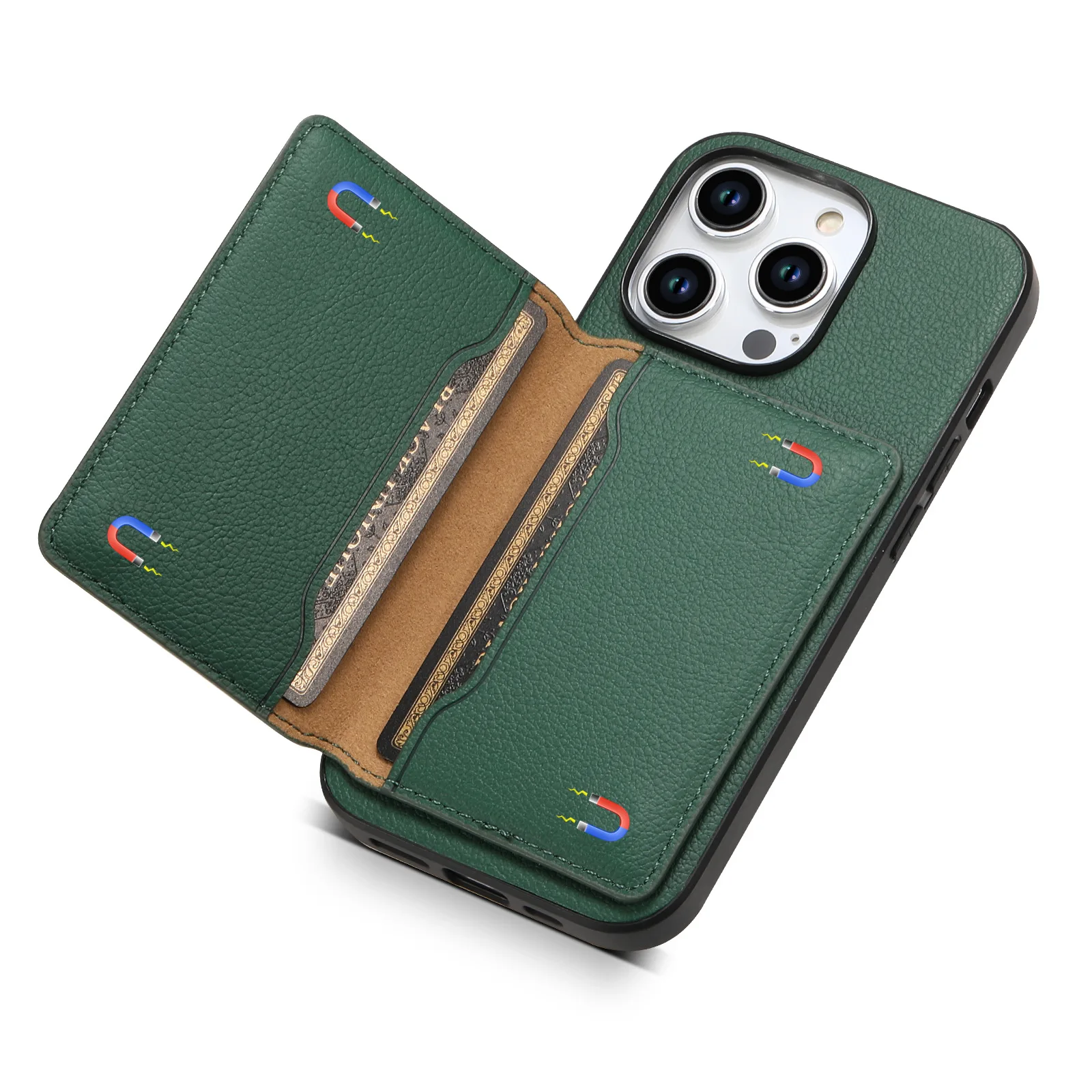 

For iPhone 17 16E 15Pro Max 14 Plus 13 12 Pro 11 X XS XR Card Cover Magnetic Leather Anti-theft Multi-card holder Wallet Case