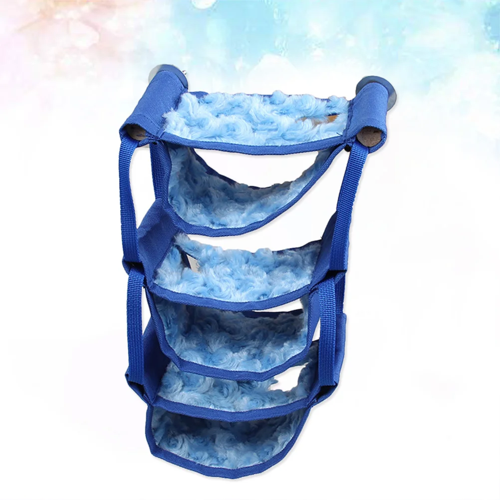 

Small Pet Hammock Multi-Layer Hanging Bed for Hamster Chinchilla Guinea Pig Rat Gerbil Cage Nest Warm Sleeping House Blue
