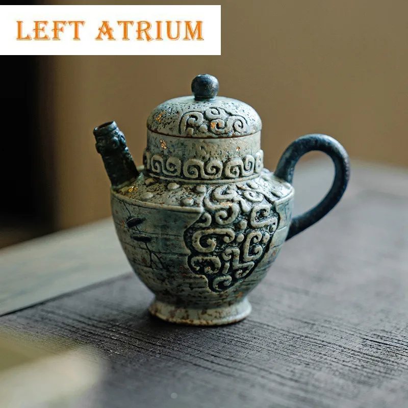 

100ml Creative Gold Sprinkled Cloud Thunder Teapot Aesthetic Tea Infuser Pot Tea Soaking Kettle With Filter Teaware Ornaments