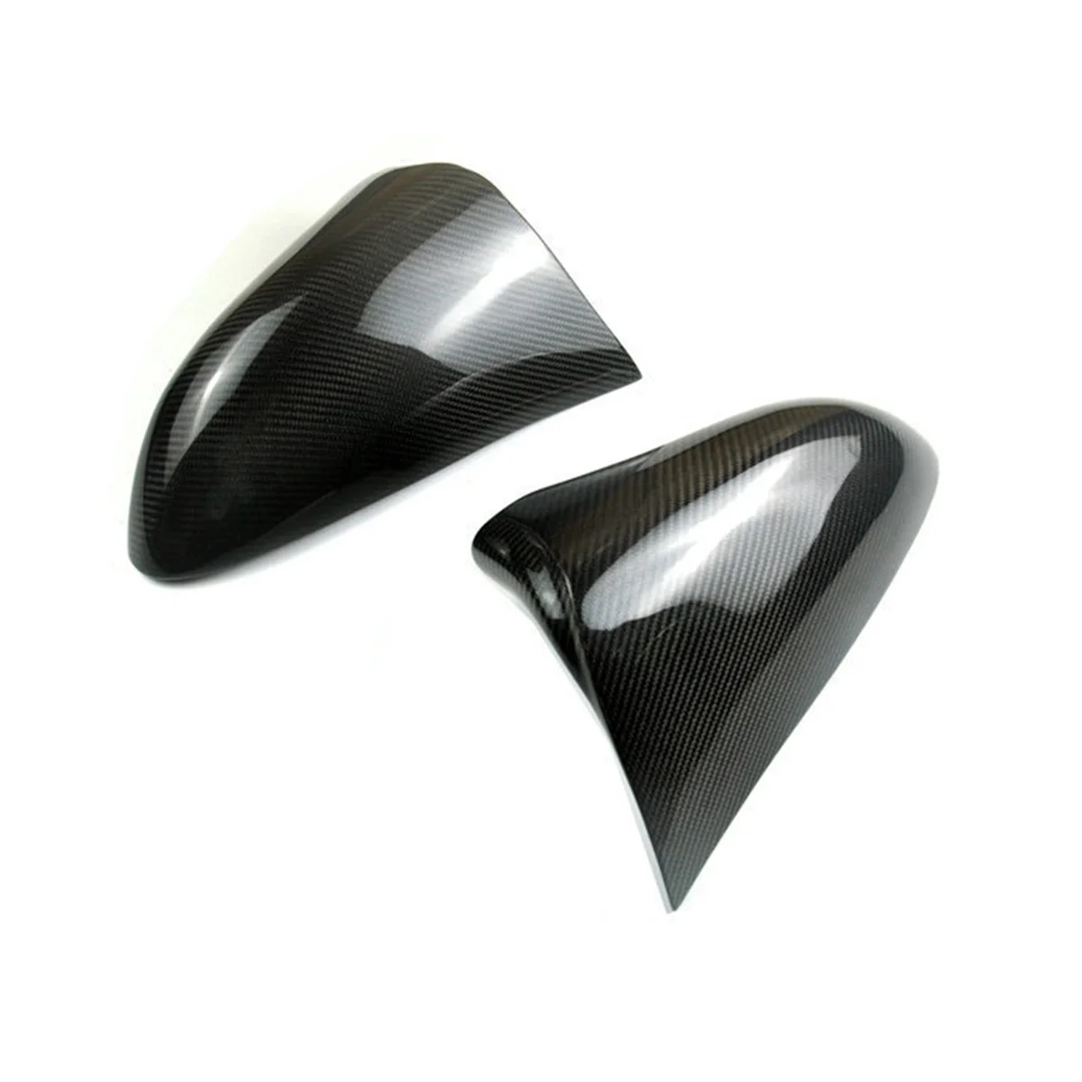 Horn Style Carbon Fiber Glossy Black Wing Rear View Mirror Cover Cap Case Trim for Lexus IS GS ES RC RCF Right Rudder