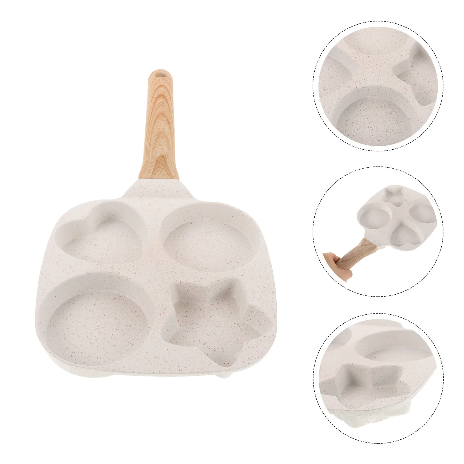 

4-Slots Egg Burger Pan Nonstick Breakfast Pan for Cooking Eggs Pancakes Burgers Home Kitchen Omelette Maker Nonstick