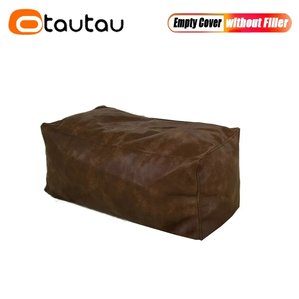 OTAUTAU King Size Retro Kunstleer Zitzakhoes Lounger SF389 【Geen vulmiddel aan de binnenkant! Je moet zelf een vulmiddel kopen!】