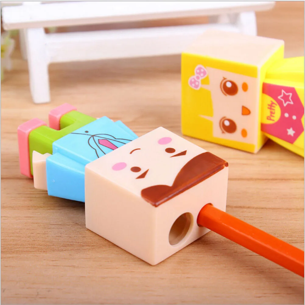 

6Pcs Creative Cartoon Pencil Sharpener Practical for Students Writing Drawing Mixed Styles Pencil Sharpener
