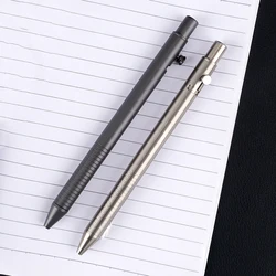 Black and gray Super fine light CNC TC4 Titanium Ti tactical bolt lock ballpoint pen self defence survival Glass breaker EDC