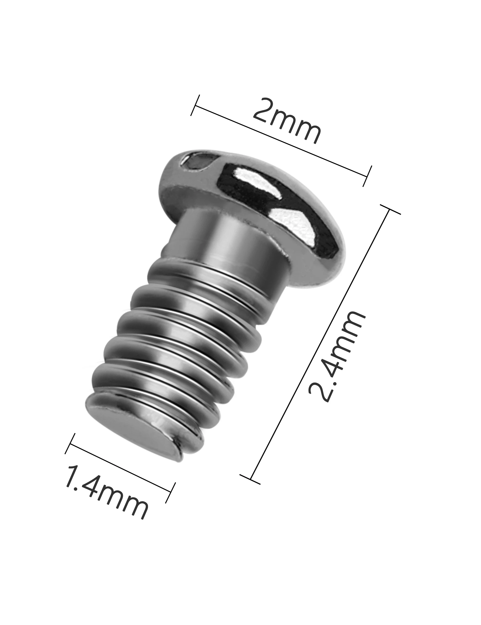 EZReplace Replacement Stainless Steel Round-Slotted Screws 2.0*1.4*2.4mm for - RayBan RB3509-63/RB4264-58/RB4263-55 Sunglasses