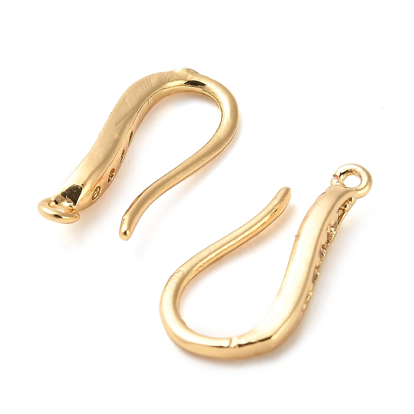 20pcs Metal Micro Pave Cubic Zirconia Earring Hooks Ear Wire with Loops Gold Plated for Making DIY Jewelry Earring Eardrop Craft