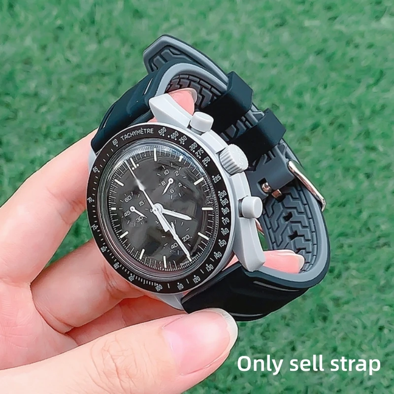 20mm Silicone Watch Band for Omega x Swatch joint MoonSwatch Diving Rubber Strap PVD coating buckle Accessories Men Women