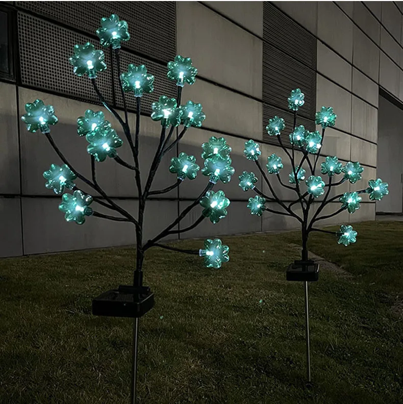 Novo Whitetip Clover Solar Lawn Light Outdoor Waterproof Pátio Decoração Jardim Luz 16LED Shamrock Inserção Vista