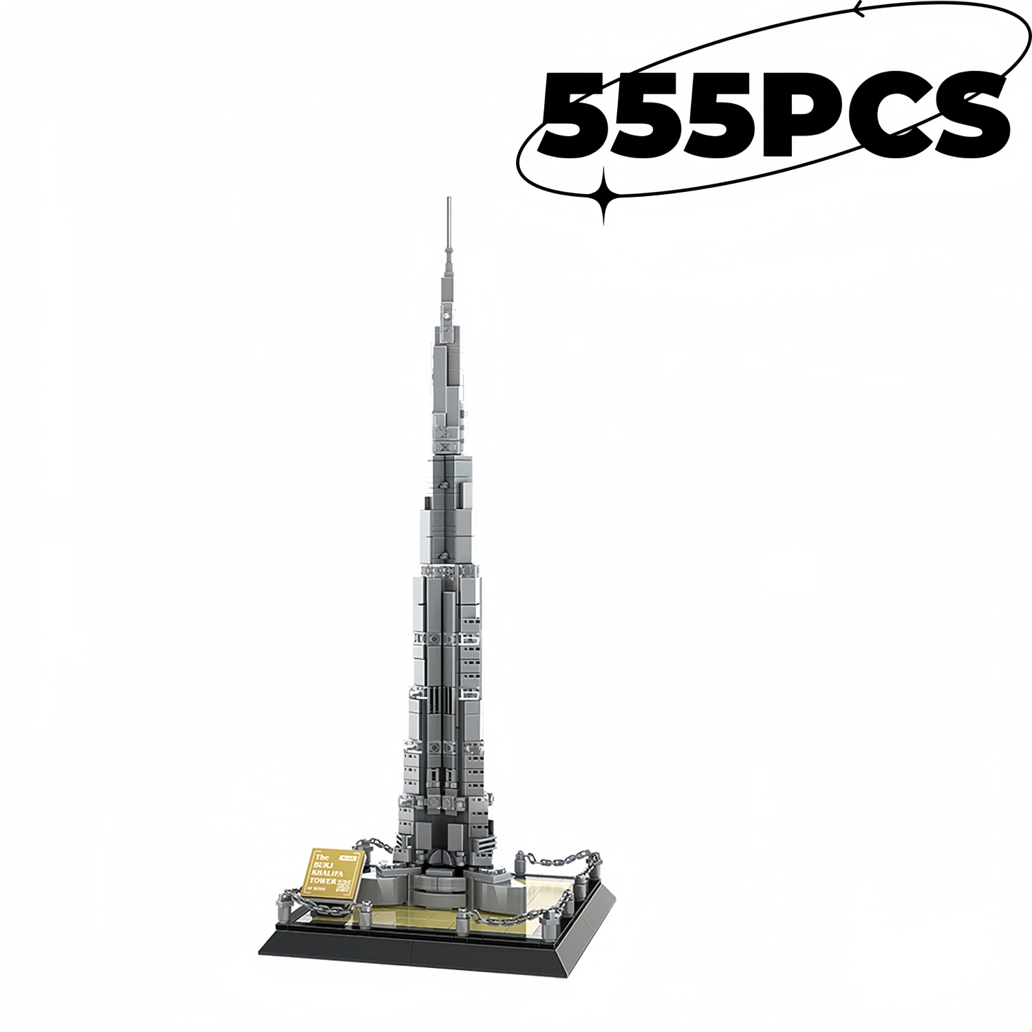 

555PCS MOC World Famous Architecture Burj Khalifa Tower Model Street View Building Blocks Construction Assembly Toys Kids Gifts
