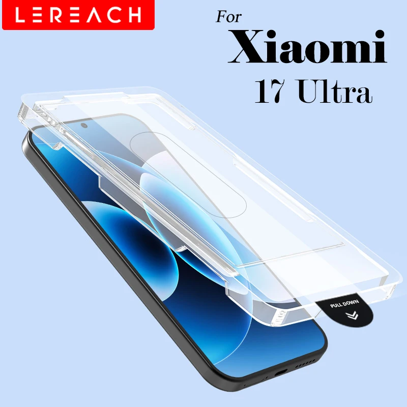 

Защитное стекло Lereach для Xiaomi 17 Ultra Mi 17ultra с пыленепроницаемой установочной коробкой, автоматическим выравниванием и HD-прозрачностью