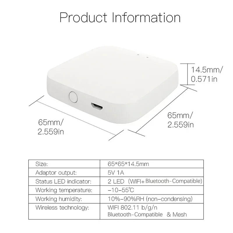 Tuya Smart WiFi Bluetooth-Compatible Gateway Hub، Smart SIG Mesh Tuya Smart Life APP التحكم الصوتي عن بعد يعمل مع Alexa Google