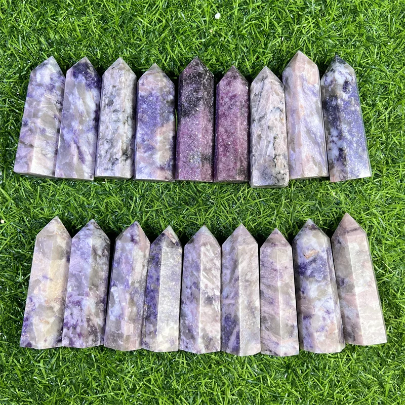 

Wholesale Natural Energy Crystal Fluorescence Plum Tourmaline Point for home decorate