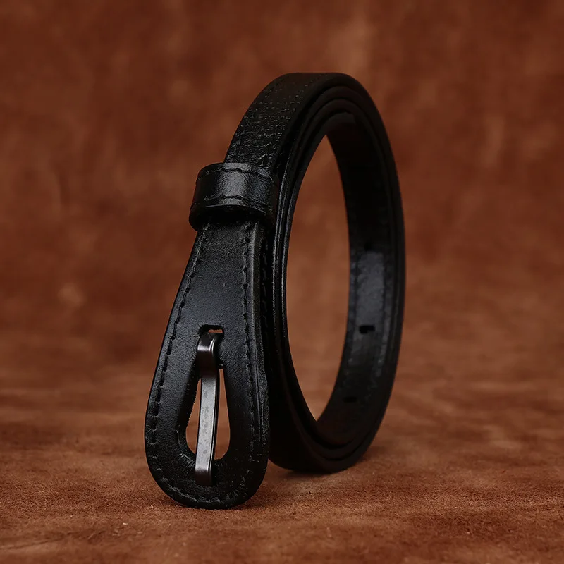 Women's 1.3cm wide genuine leather hypoallergenic belt trendy simple versatile retro pure leather pants belt waist skirt belt