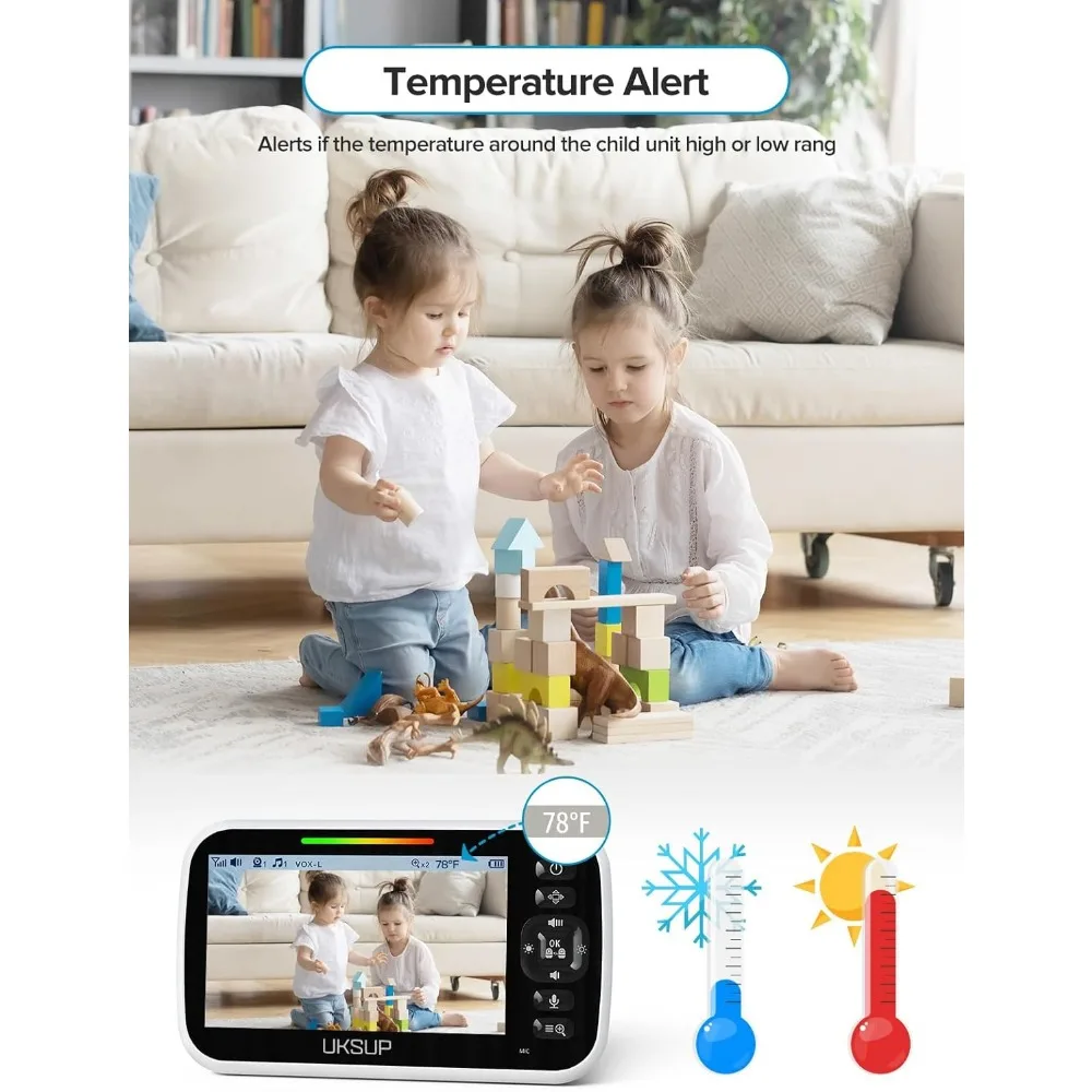 SM663V2 Baby Monitor with 2 Cameras - 5" Display Video Baby Monitor with Remote Pan & Tilt, 2X Zoom,Auto Night Vision, 2 Way Tal