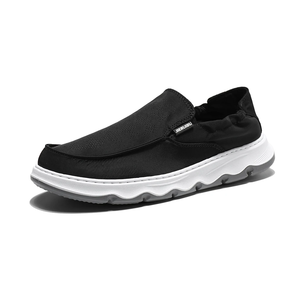 

Модная мужская парусиновая обувь без шнуровки, дышащая, легкая, удобная мужская обувь, летняя мужская повседневная обувь, туфли на плоской подошве для ленивых