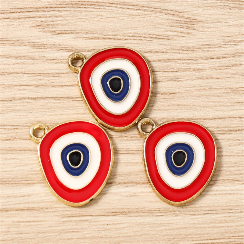 10 Stück 15x19mm Niedliche Emaille-Böses-Auge-Anhänger für die Herstellung von Ohrringen, Halsketten, Armbändern, DIY Handgemachtes Kunsthandwerk, Schmuckzubehör – Detail 6