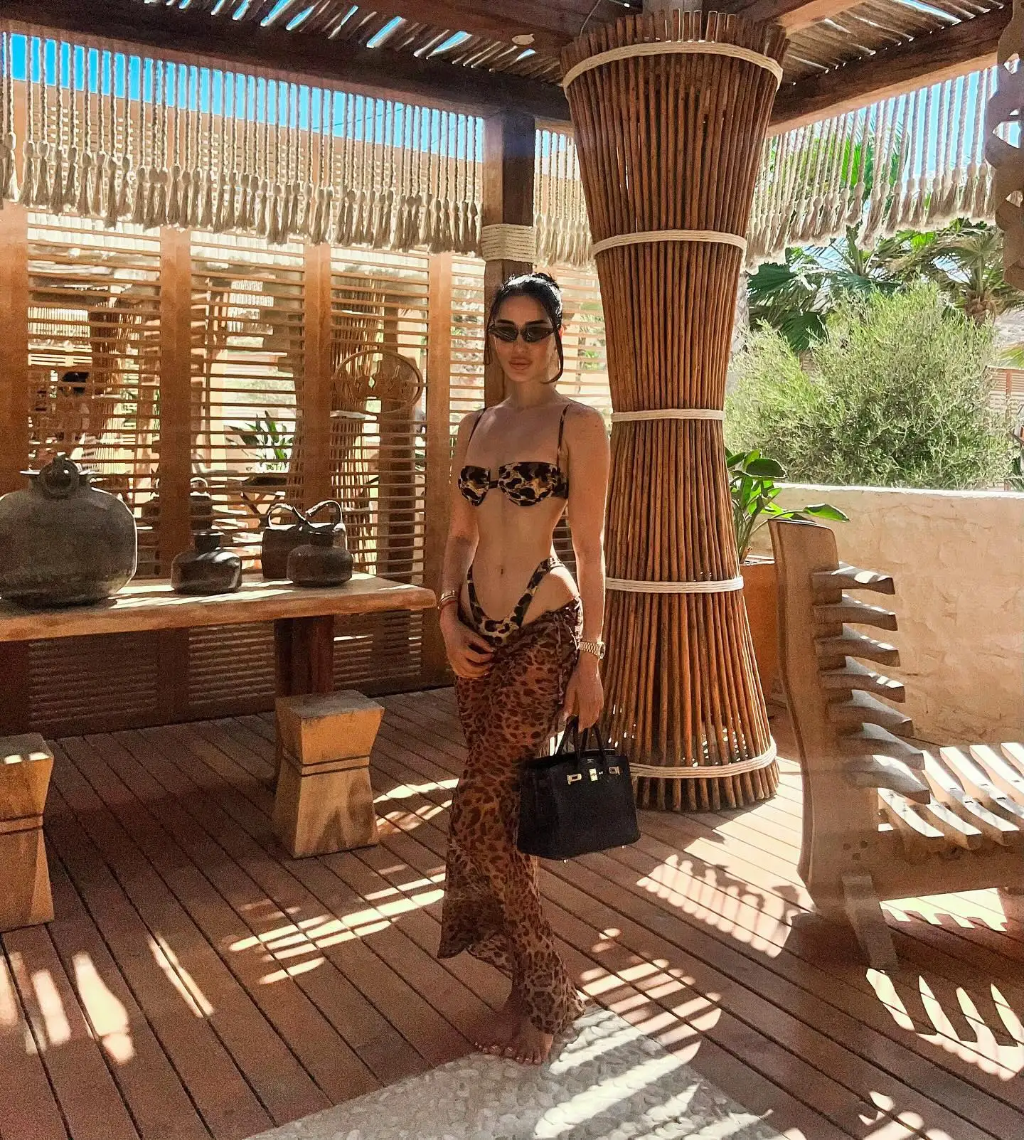 

2025 Sexy Leopard Print Two-Piece Bikini with High-Waist Skirt Perfect for Beach Wear Pool Parties Summer Getaways Vacation Wear